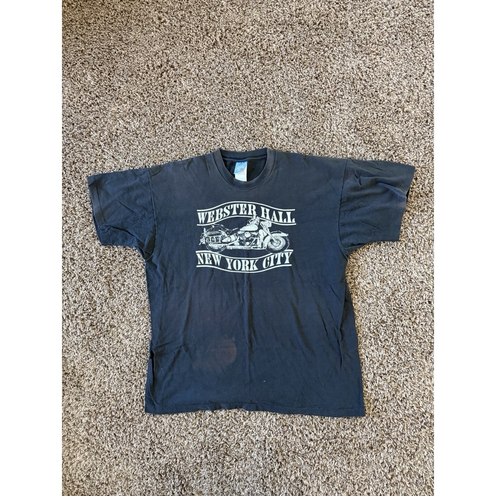 Vintage Webster Hall New York City Motorcycle T Shirt NYC Graphic Faded USA XL